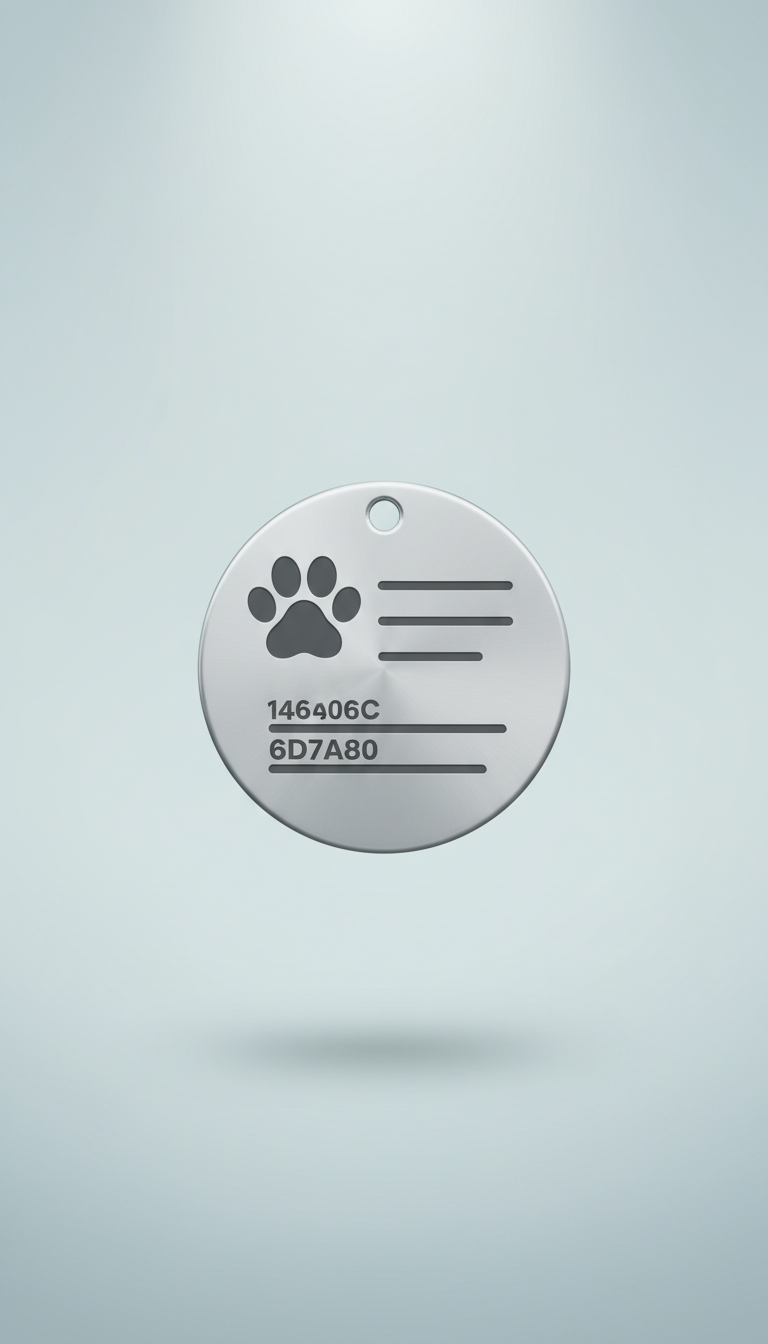 Round Stainless Steel Dog ID Tag