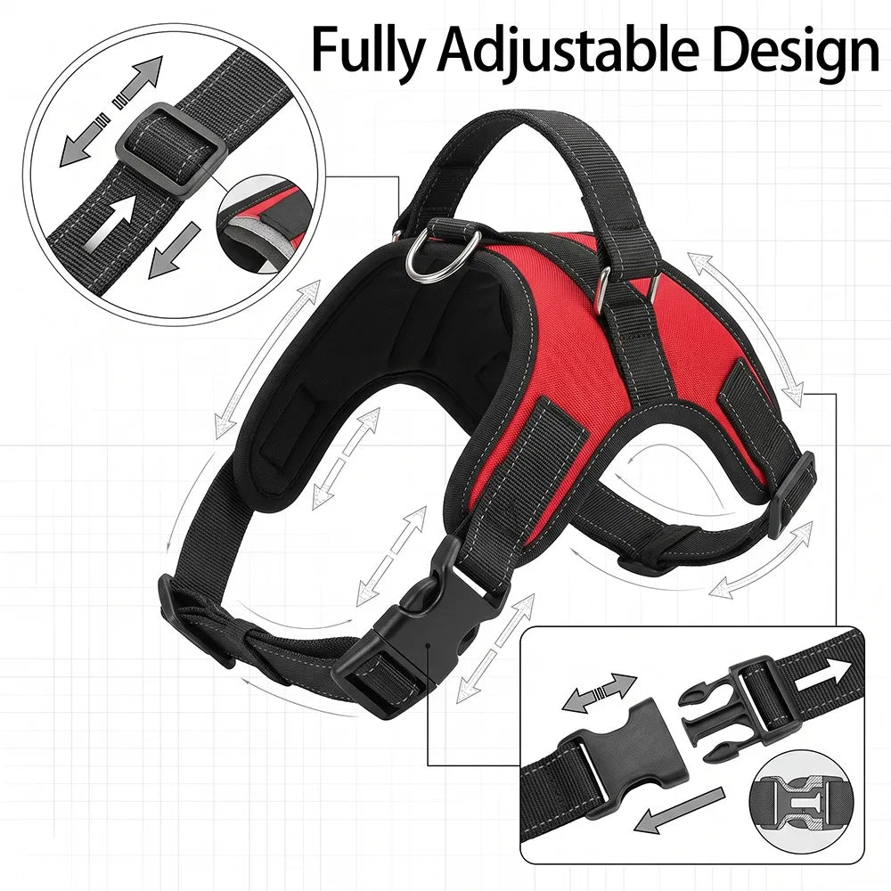 No-Pull Dog Harness — Padded Step-In Design with Reflective Stitching