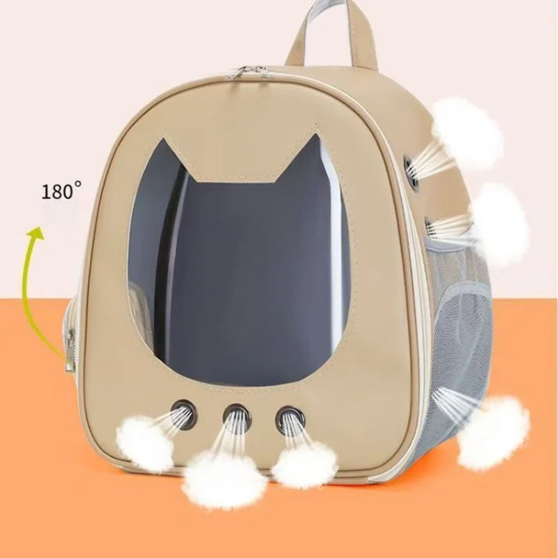 Cat Backpack Carrier with Bubble Window — Hands-Free, Breathable Travel Carrier
