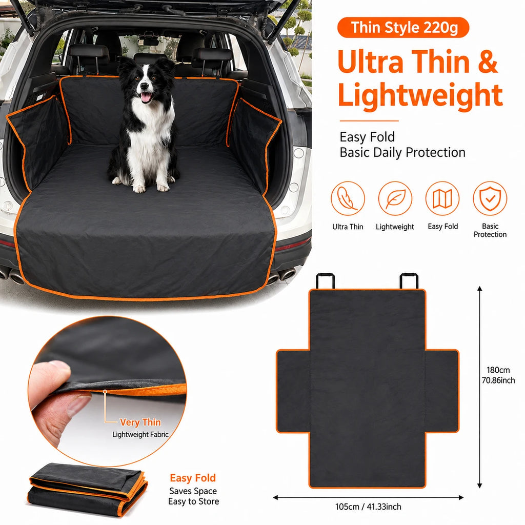 Waterproof Dog Car Boot Liner — Hammock-Style Seat & Bumper Protector (Universal Fit)