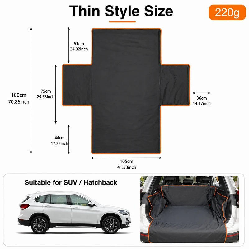 Waterproof Dog Car Boot Liner — Hammock-Style Seat & Bumper Protector (Universal Fit)