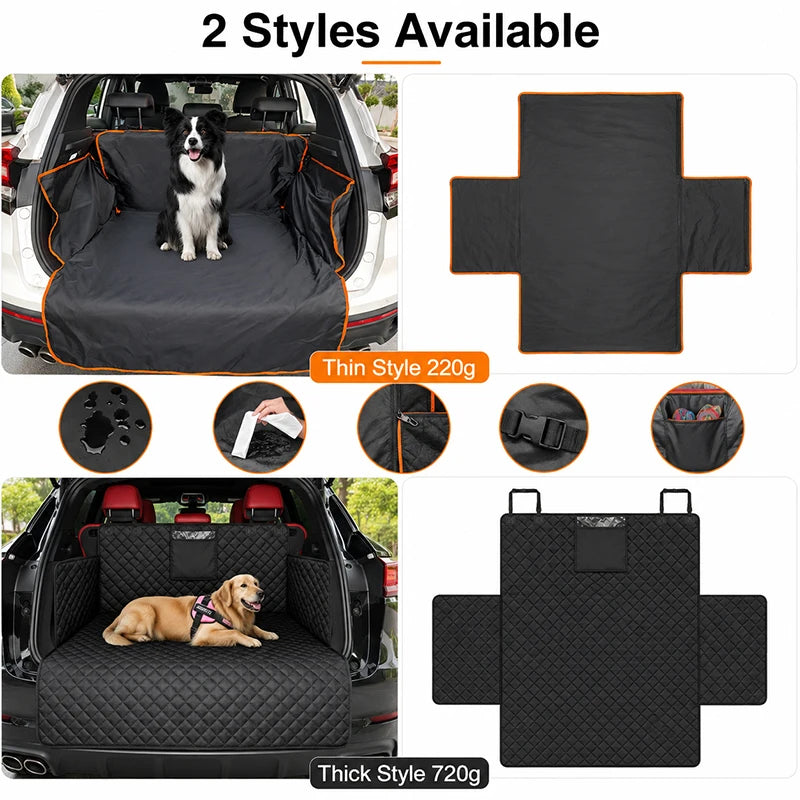 Waterproof Dog Car Boot Liner — Hammock-Style Seat & Bumper Protector (Universal Fit)
