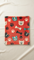 Coral Red Fleece Pet Blanket