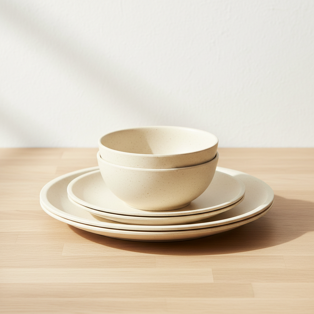 Bamboo Fibre Dish Set (4-Piece)